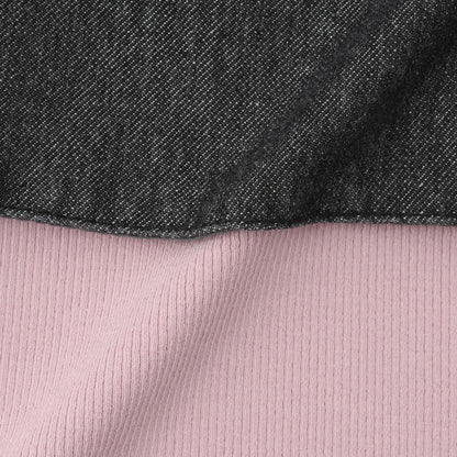 亮片牛仔蝴蝶結吊帶背心&長袖T恤套裝