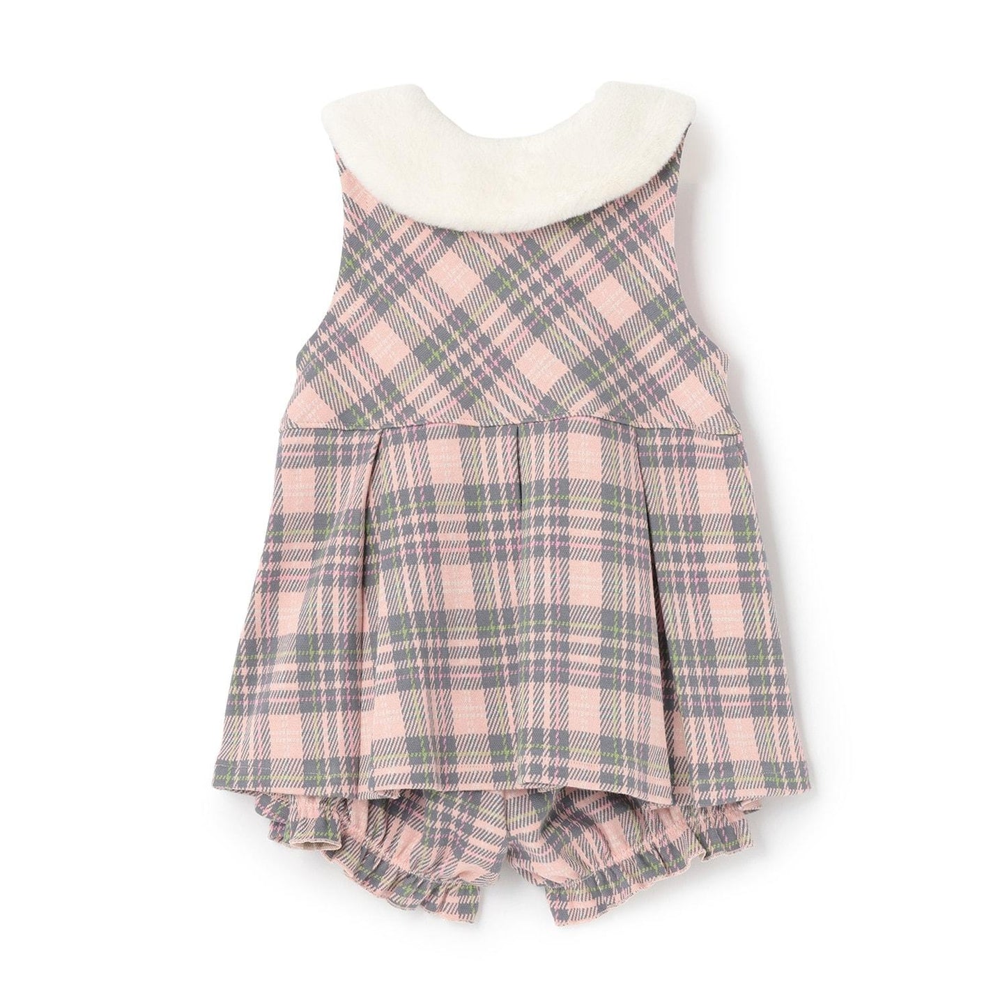 雙層提花格紋嬰兒套裝【附圍巾】