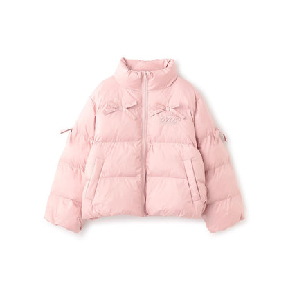 蝴蝶結塔夫綢仿羽絨夾克