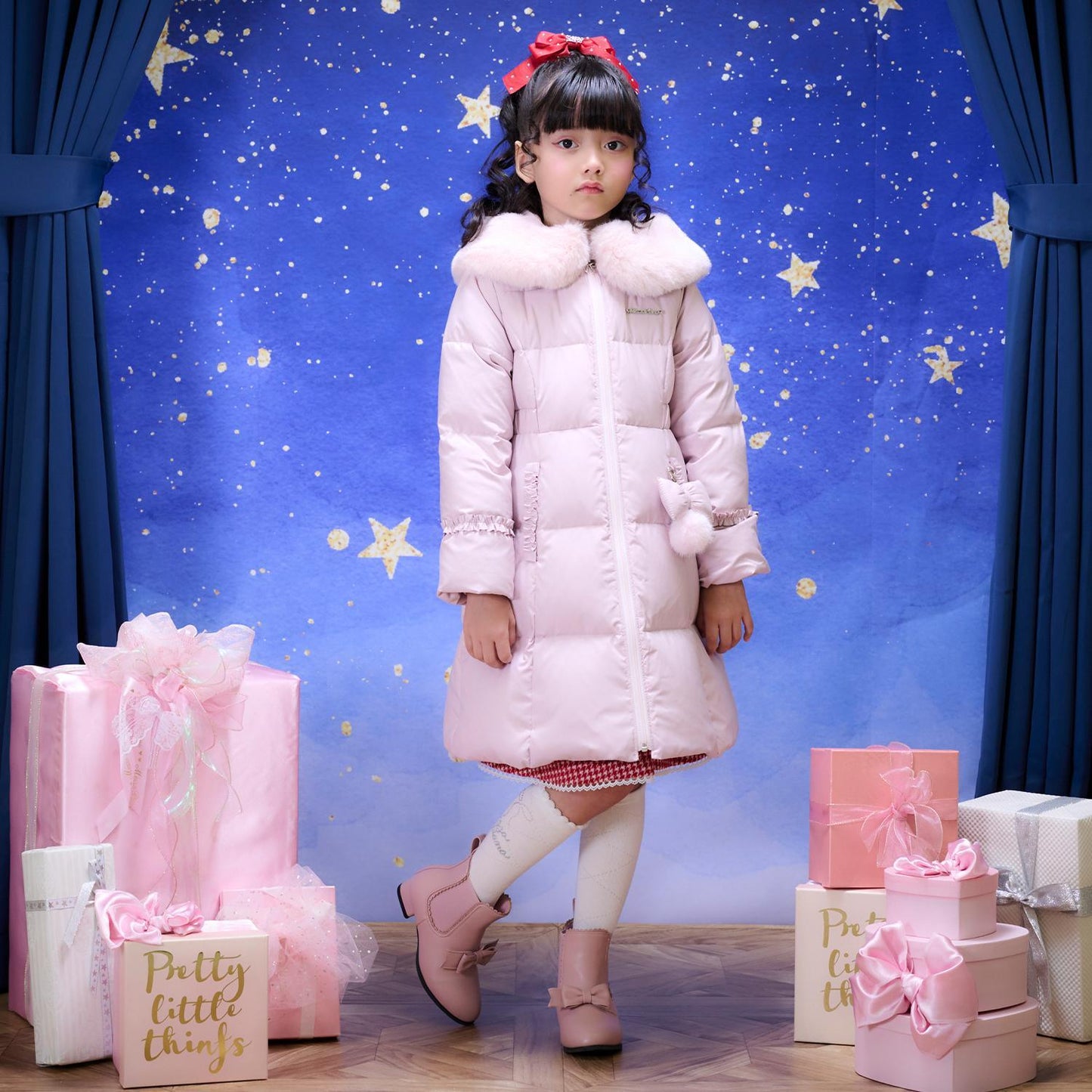 帶吊墜長款羽絨服