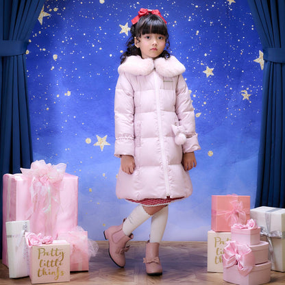 帶吊墜長款羽絨服