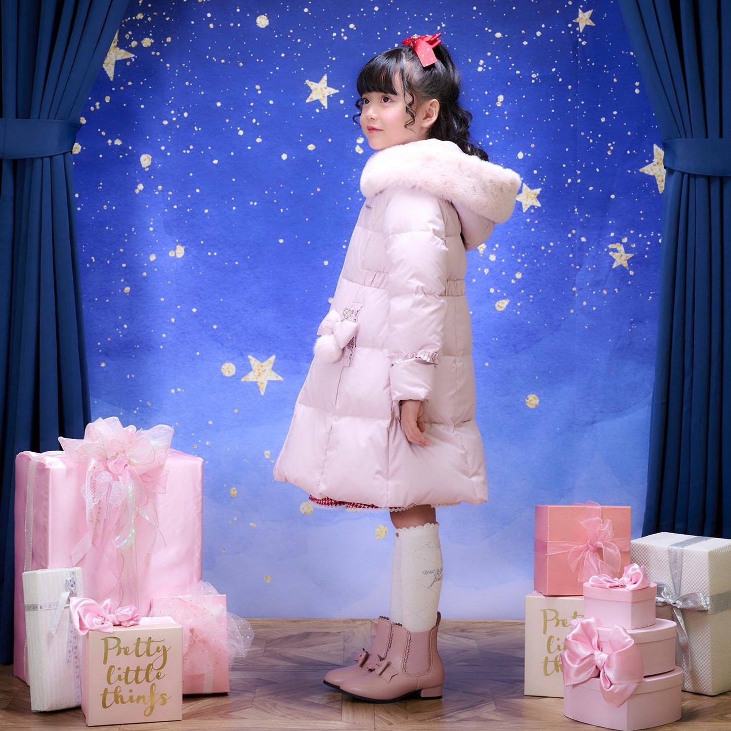 帶吊墜長款羽絨服