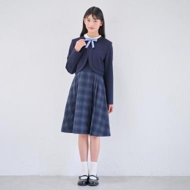 【畢業服】【套裝商品】短外套+白色翻領連衣裙