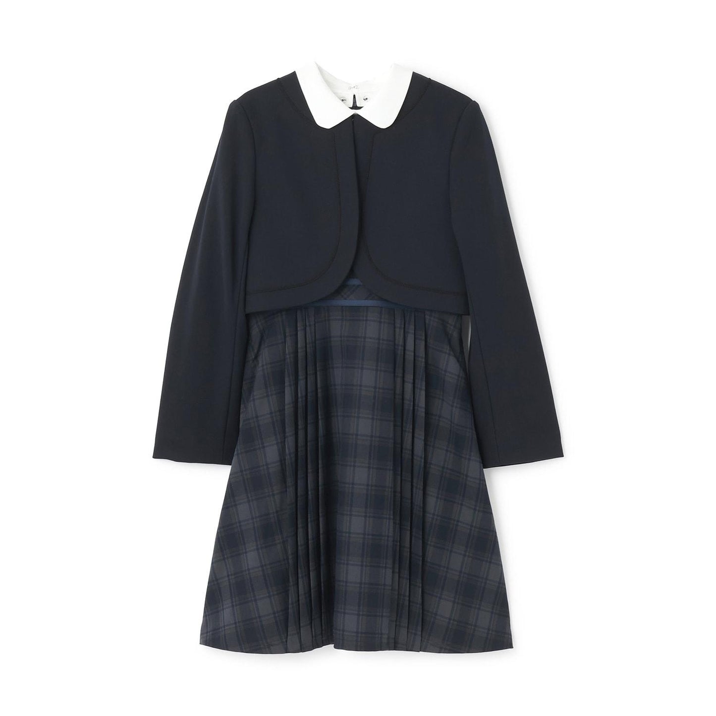 【畢業服】【套裝商品】短外套+白色翻領連衣裙