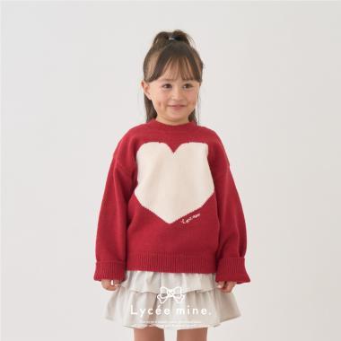 【Lycee mine 芭蕾系列】愛心圖案毛衣