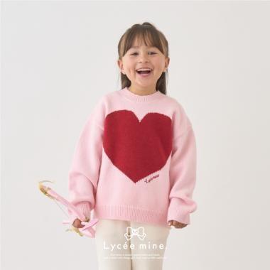 【Lycee mine 芭蕾系列】愛心圖案毛衣