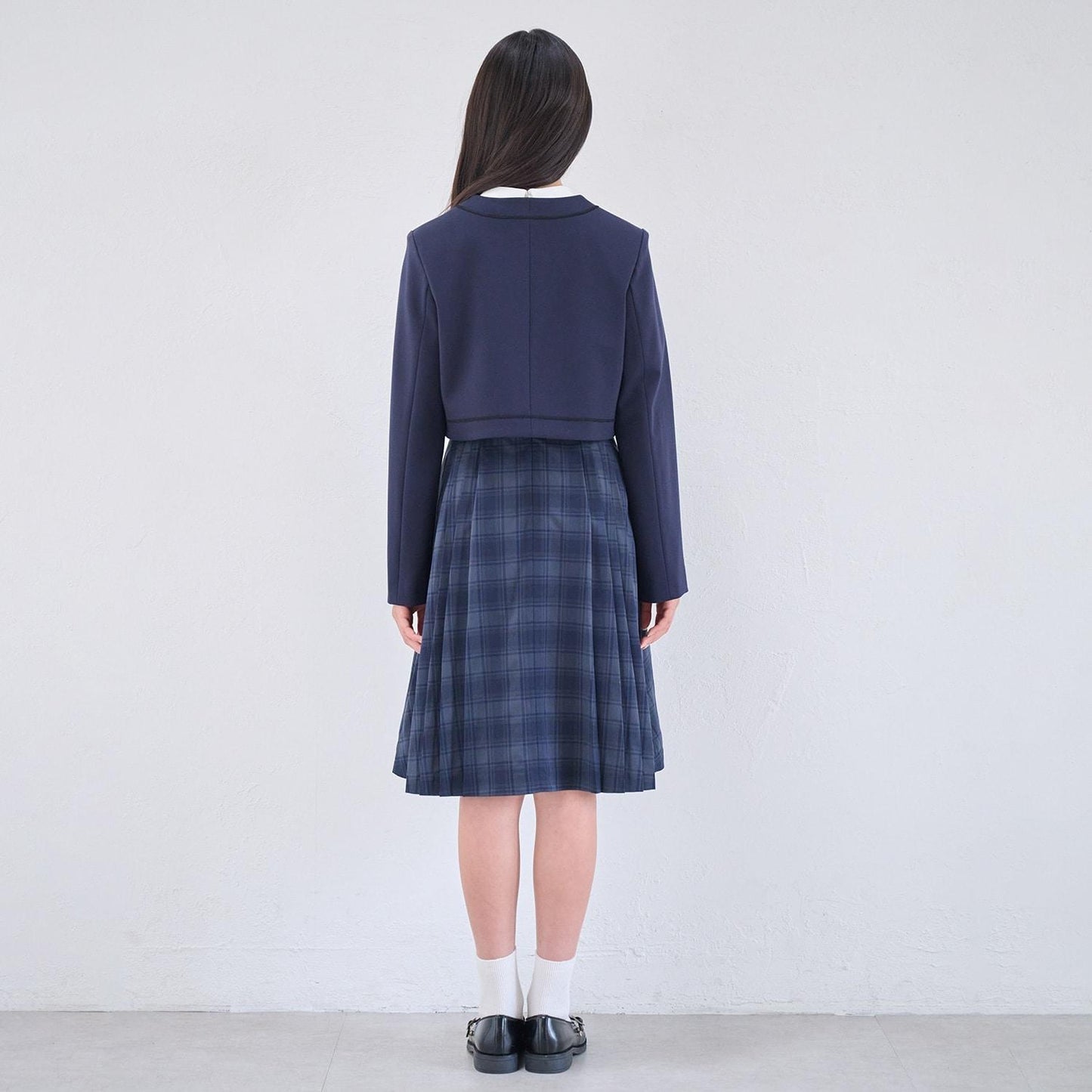 【畢業服】【套裝商品】短外套+白色翻領連衣裙