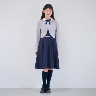 【畢業服】【套裝商品】短外套+白色翻領連衣裙