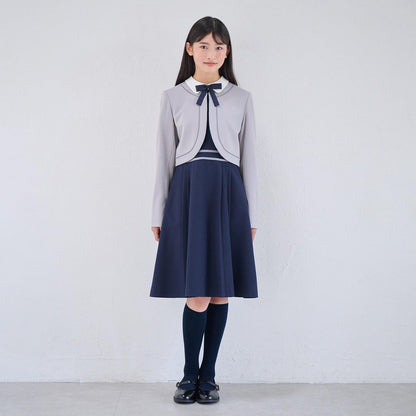 【畢業服】【套裝商品】短外套+白色翻領連衣裙