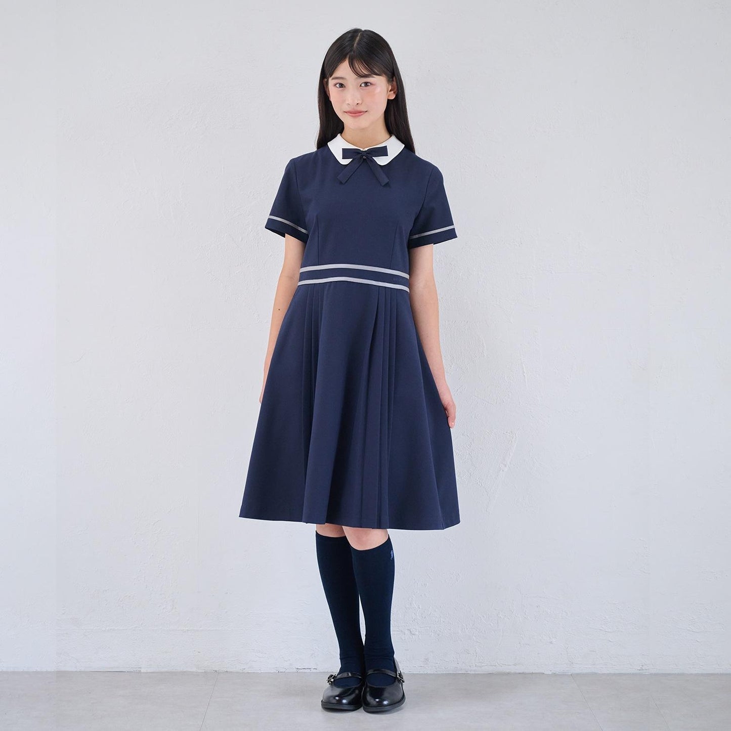 【畢業服】【套裝商品】短外套+白色翻領連衣裙