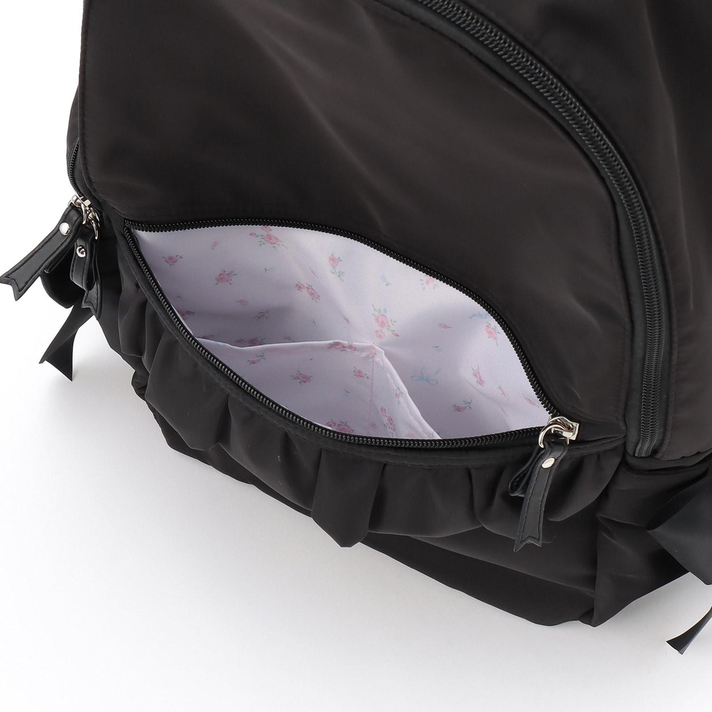 【メゾピアノママ】荷葉邊蝴蝶結媽媽雙肩包 容量約20L