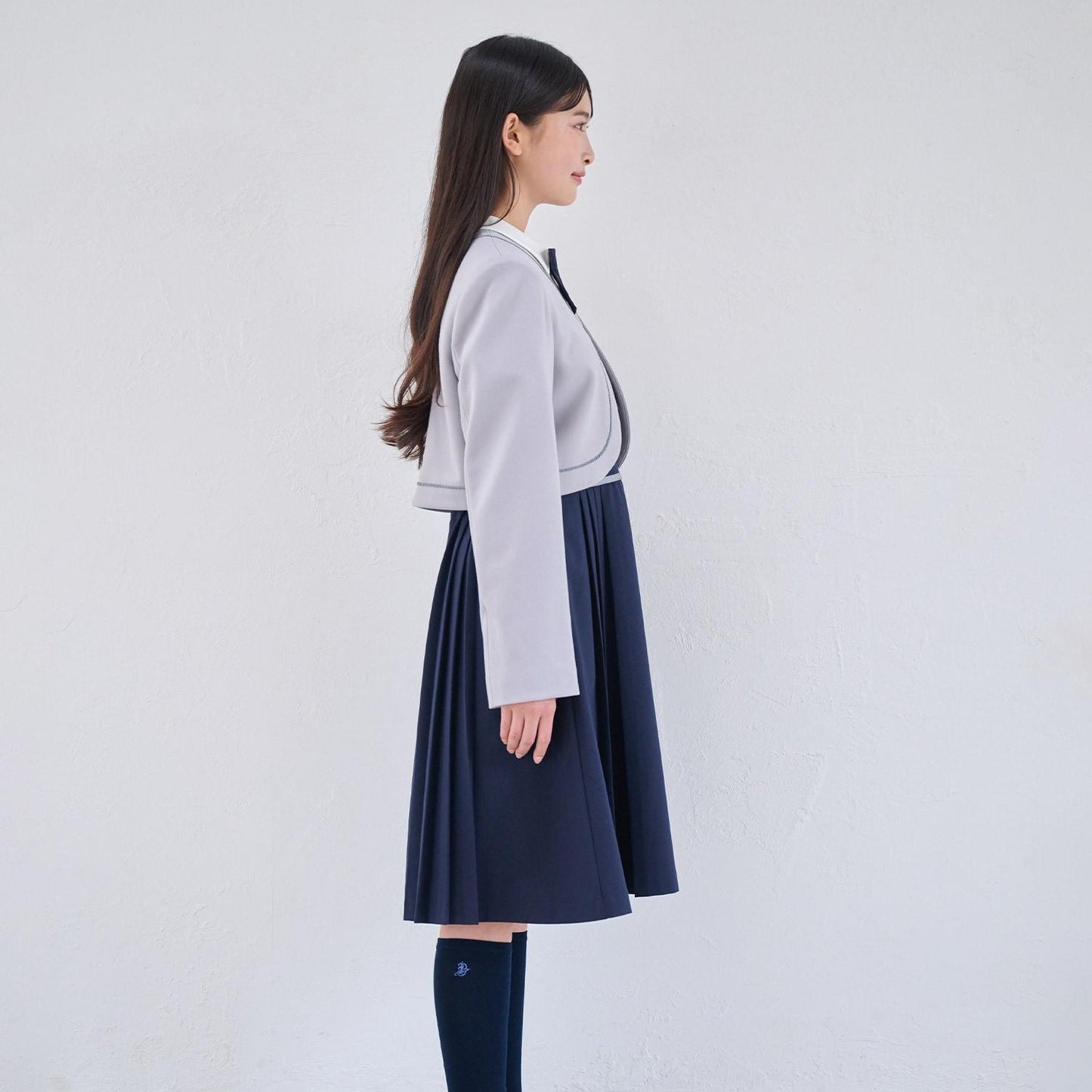 【畢業服】【套裝商品】短外套+白色翻領連衣裙