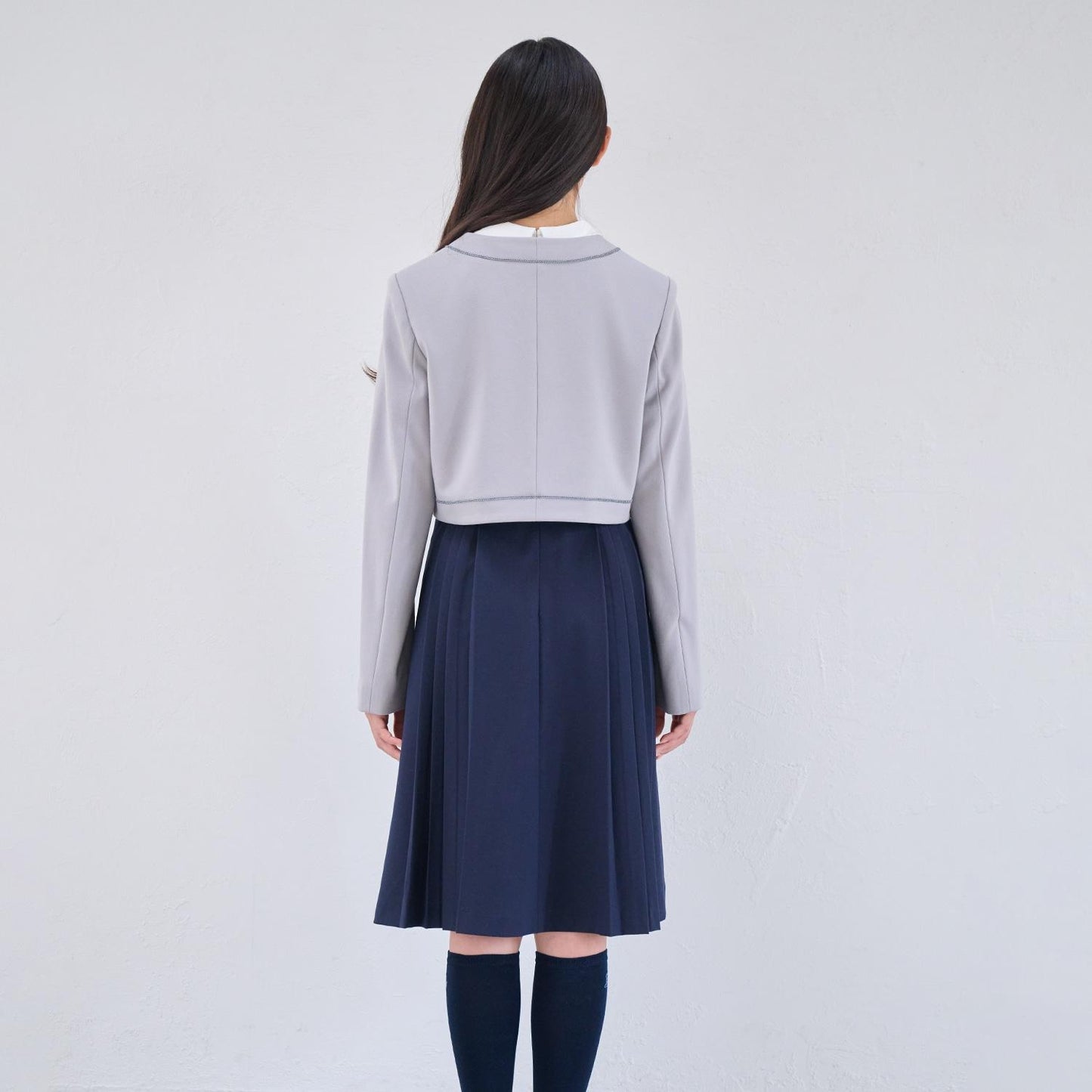 【畢業服】【套裝商品】短外套+白色翻領連衣裙