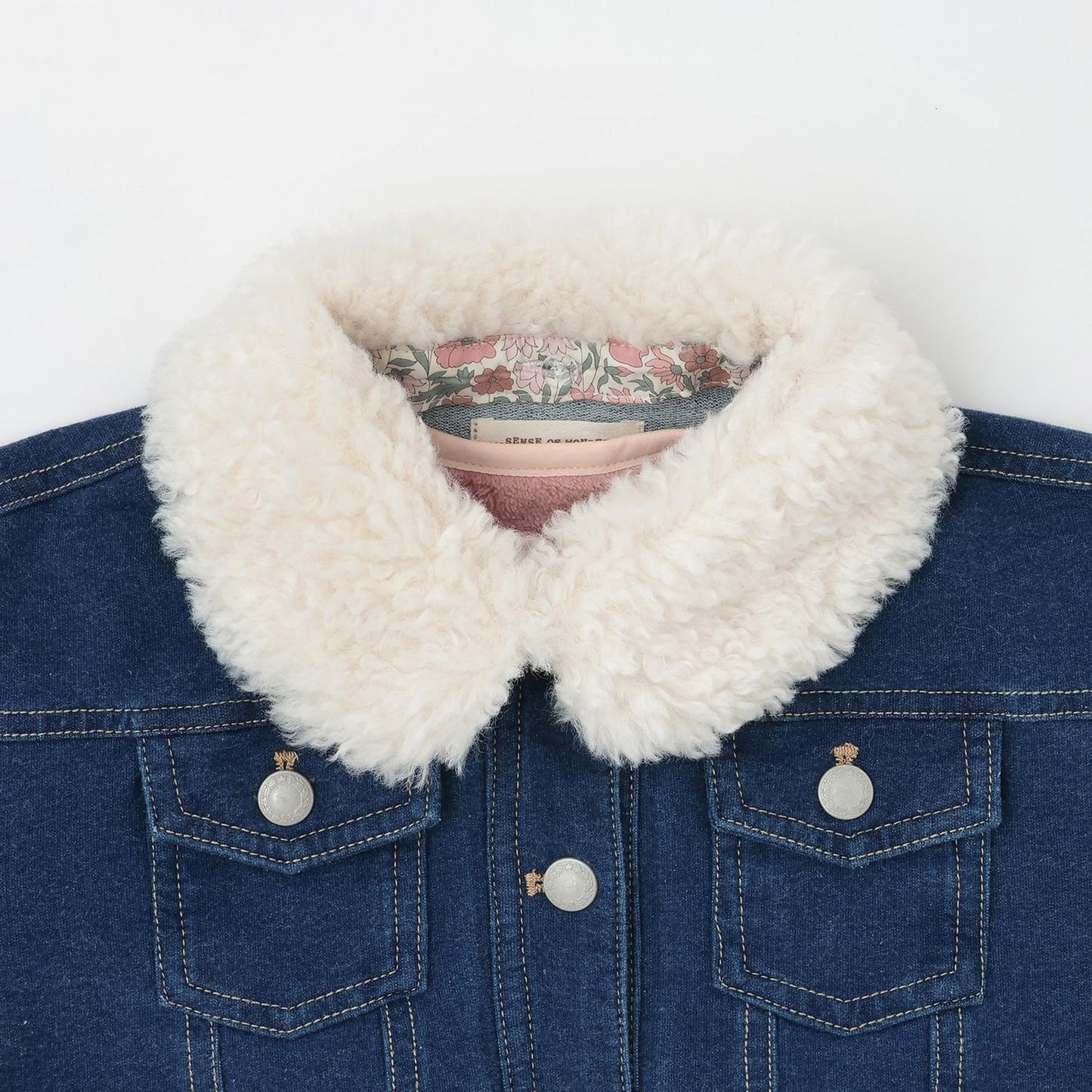 三穿法可拆卸圍巾針織牛仔夾克