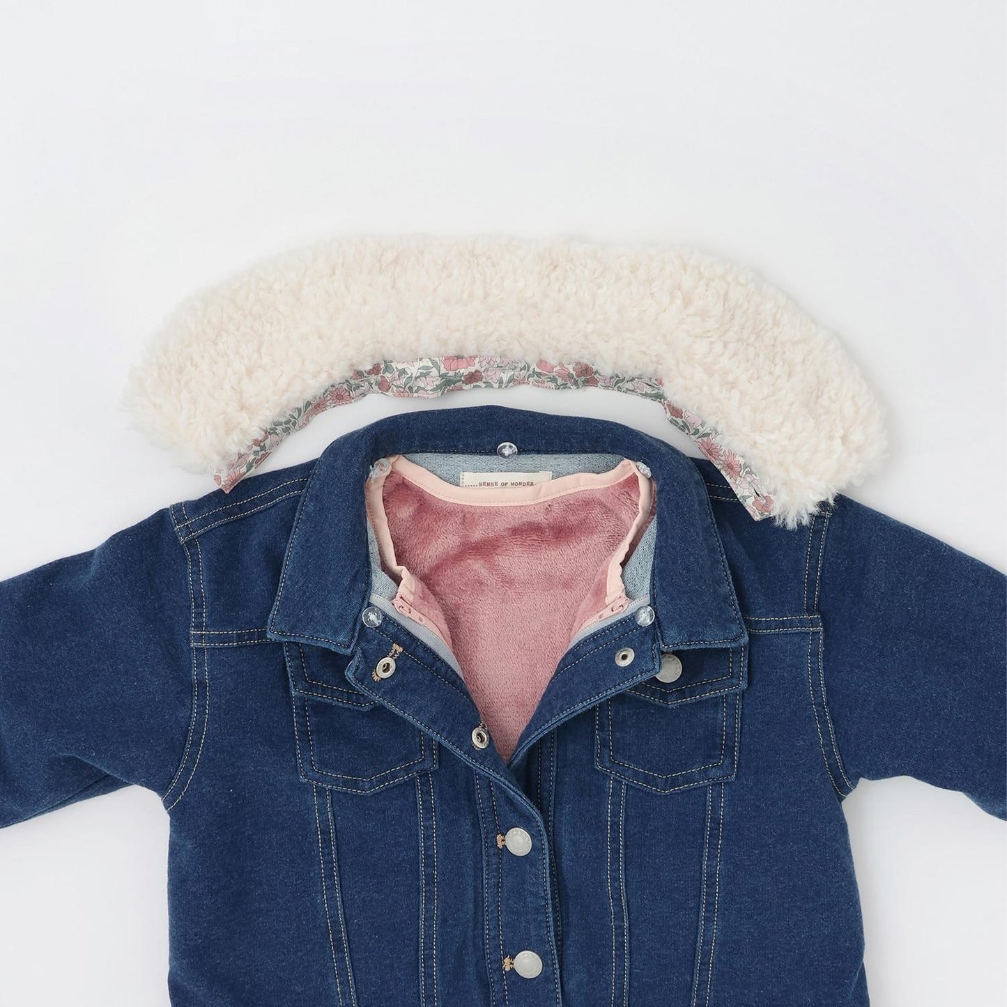 三穿法可拆卸圍巾針織牛仔夾克