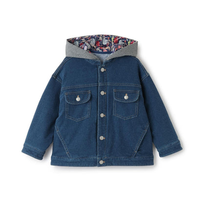 三穿連帽針織牛仔夾克