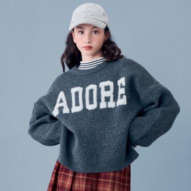 【AMI】立體提花套頭衫