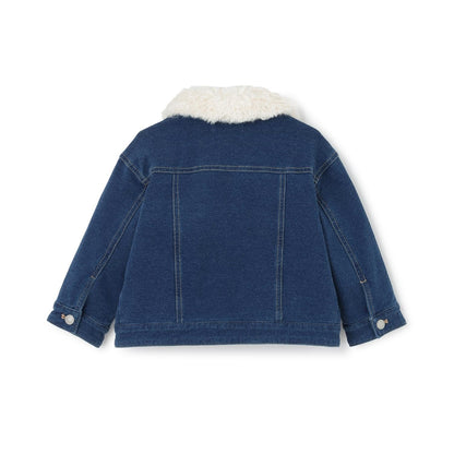 三穿法可拆卸圍巾針織牛仔夾克