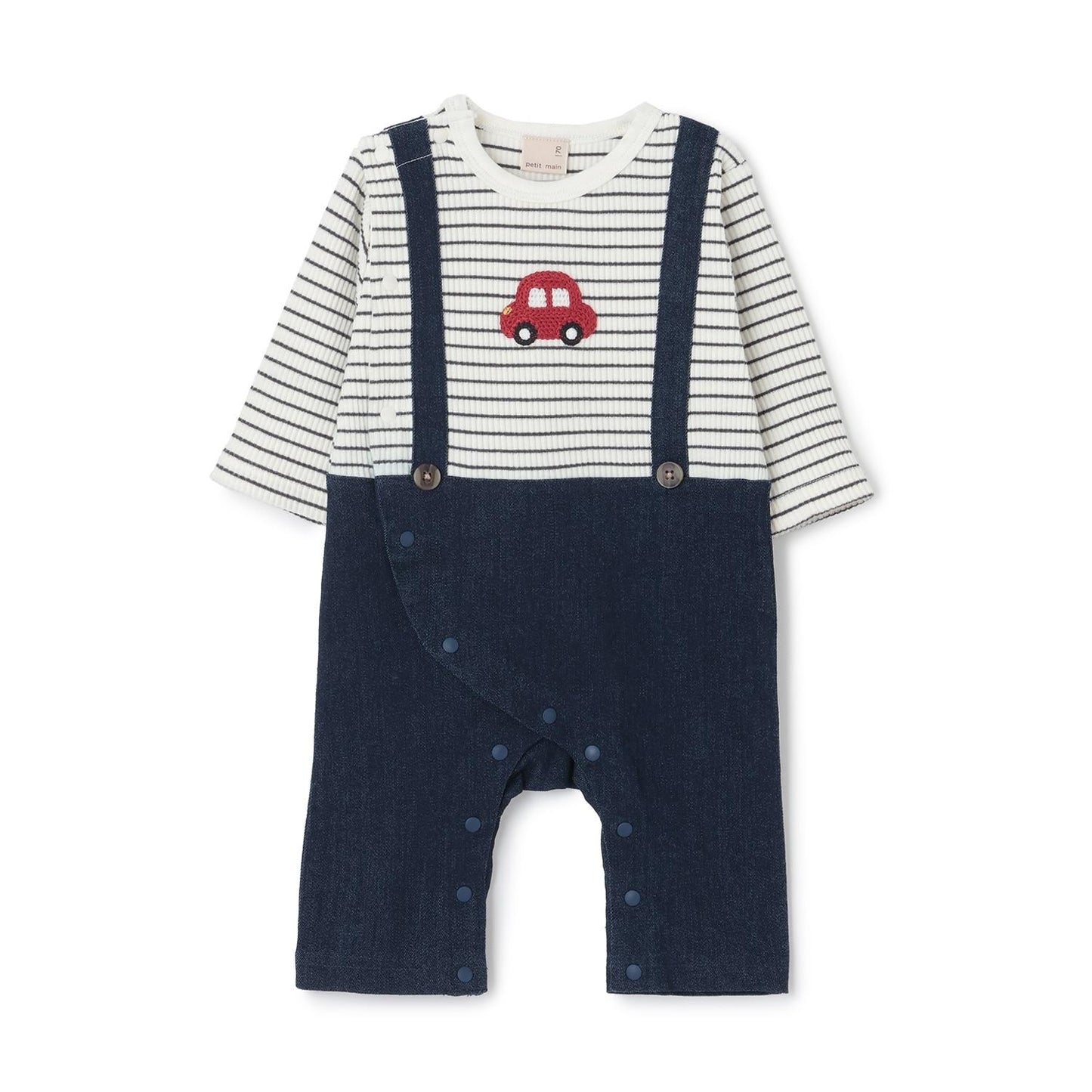 帶揹帶圖案連體衣