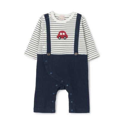 帶揹帶圖案連體衣