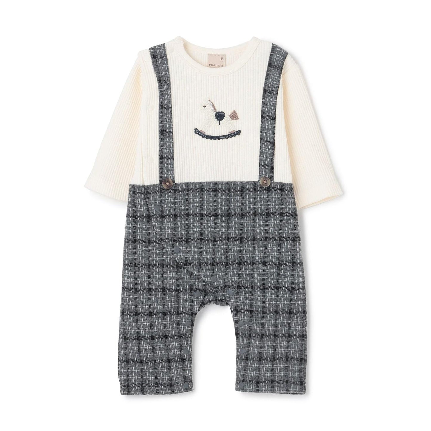 帶揹帶圖案連體衣