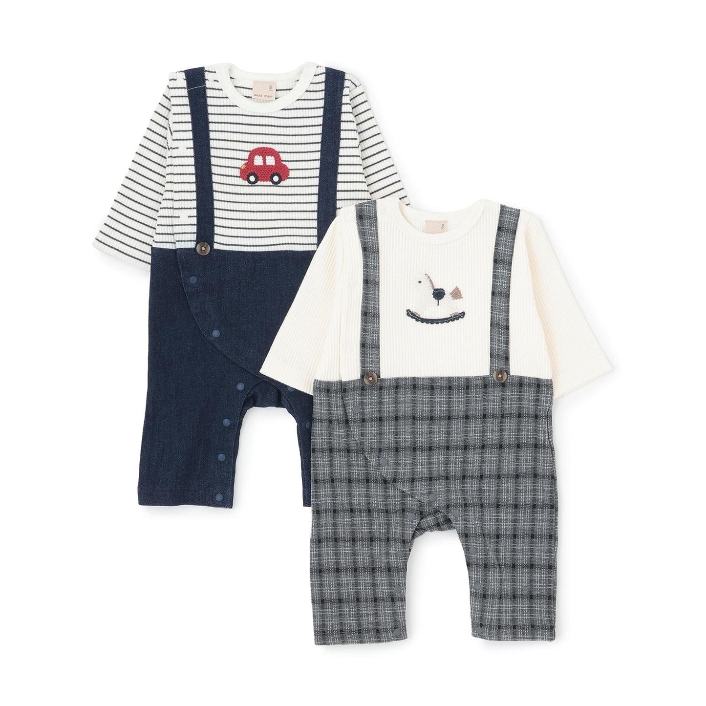 帶揹帶圖案連體衣