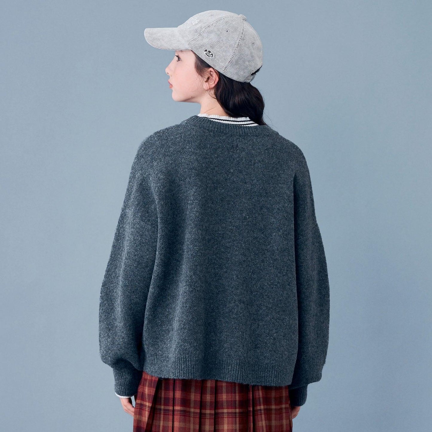 【AMI】立體提花套頭衫