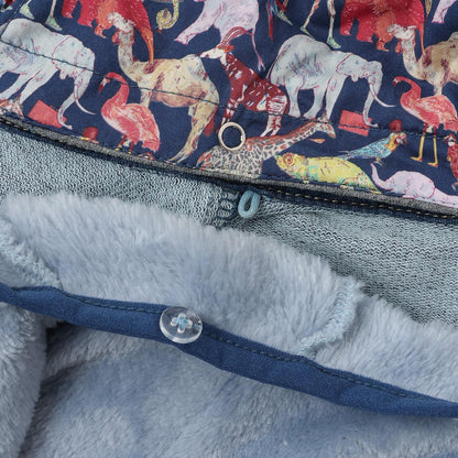 三穿連帽針織牛仔夾克