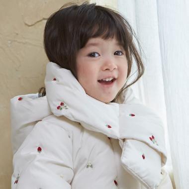 拼色刺繡加棉圍巾