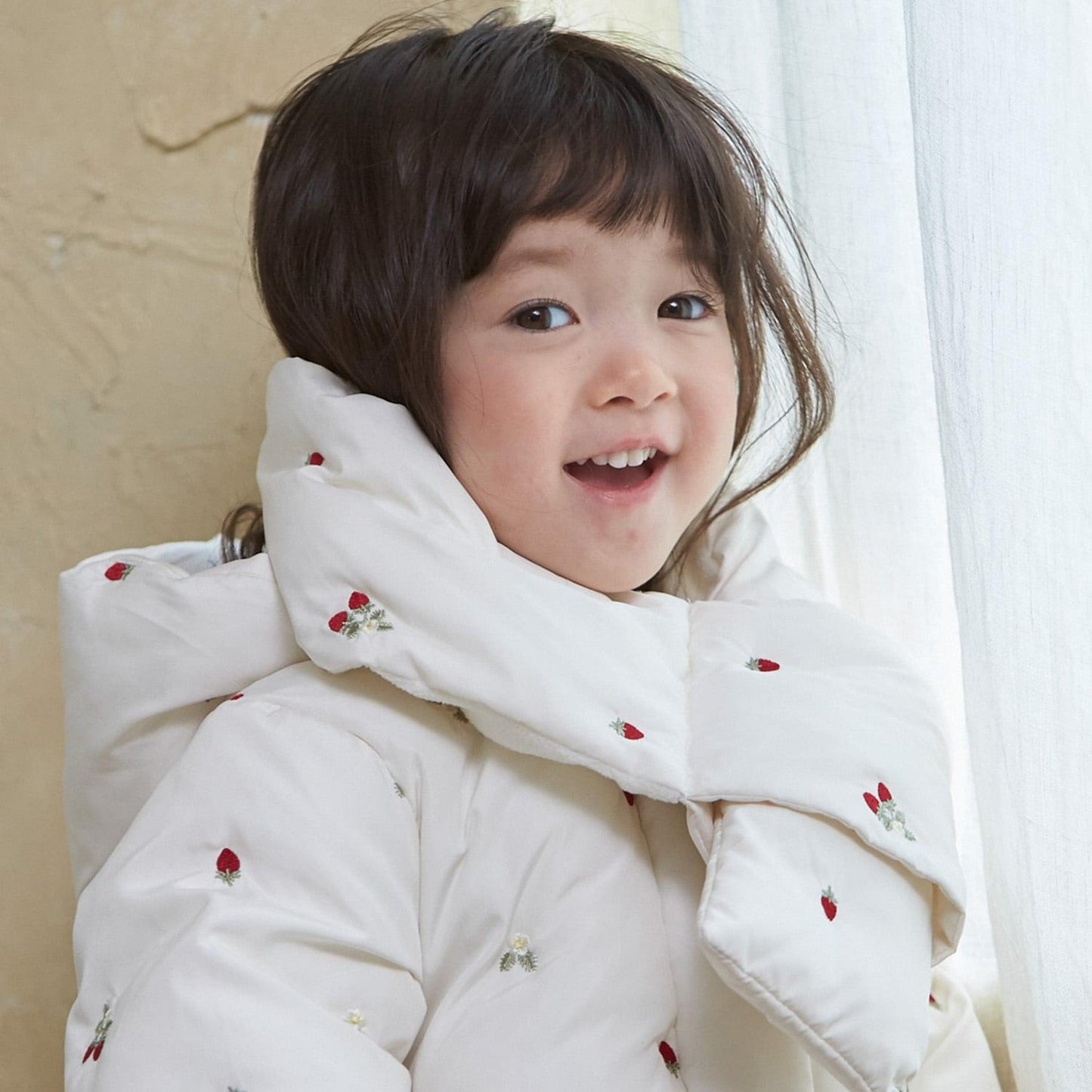 拼色刺繡加棉圍巾