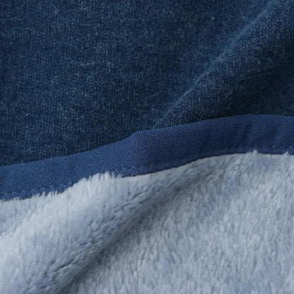 三穿連帽針織牛仔夾克