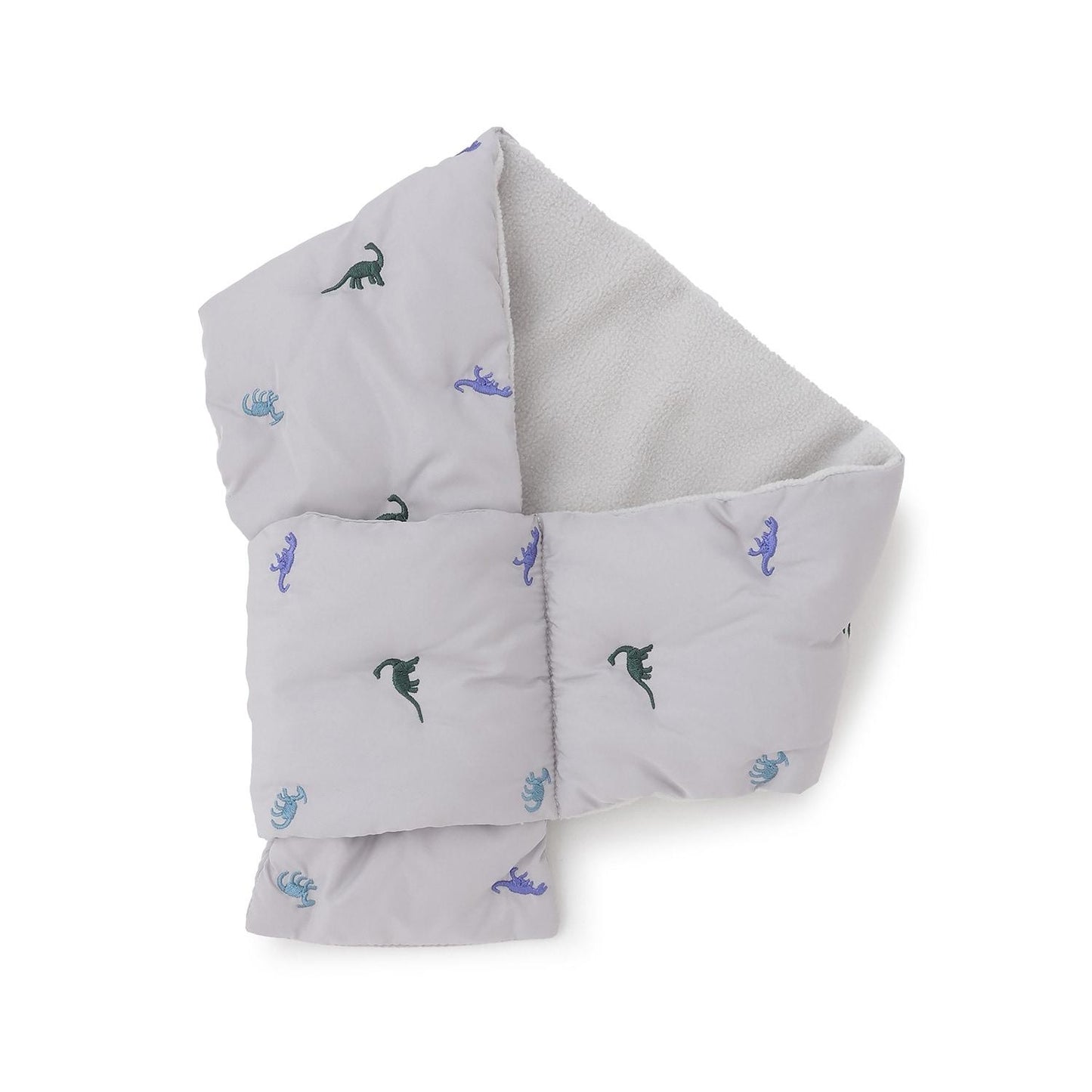 拼色刺繡加棉圍巾