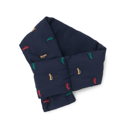 拼色刺繡加棉圍巾