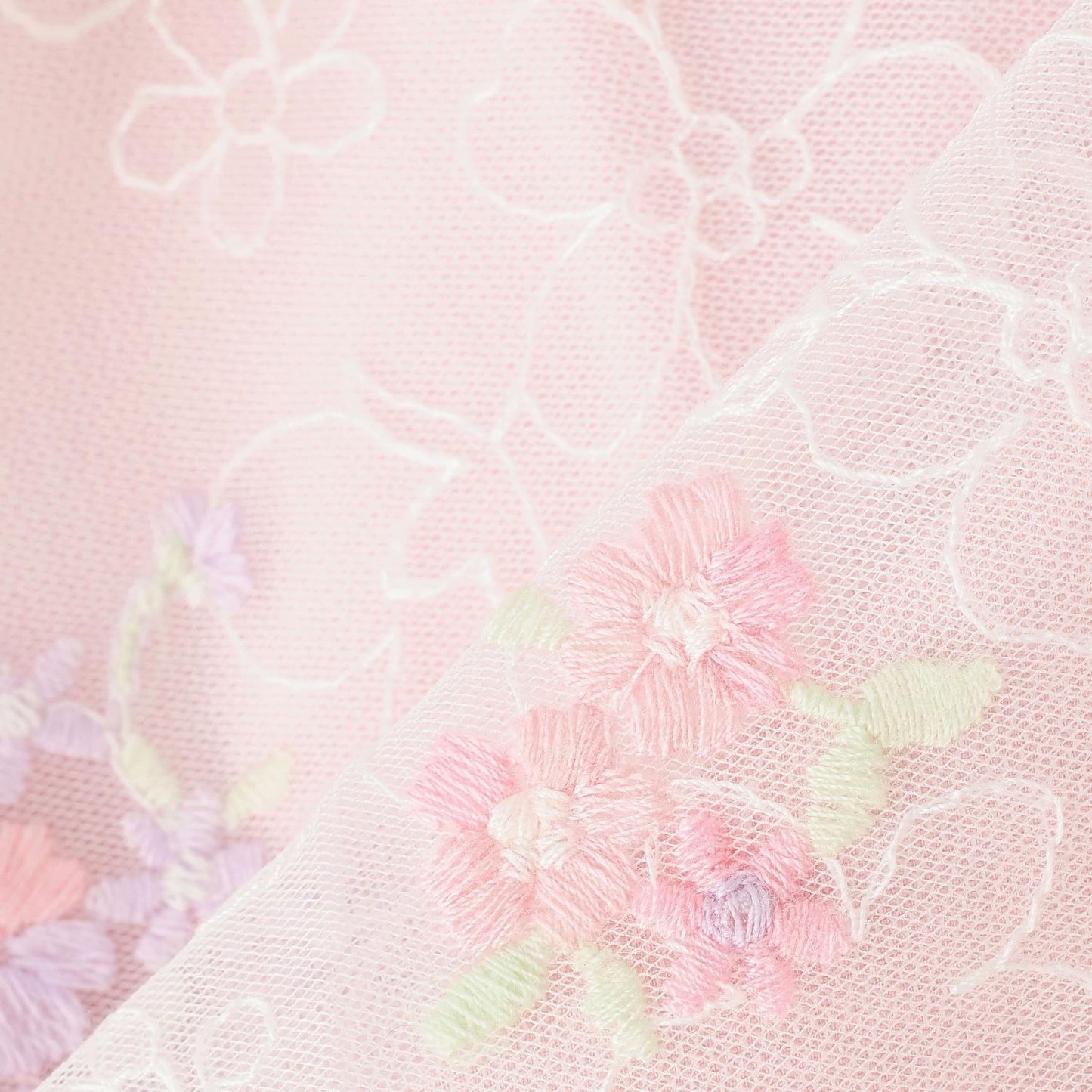 花卉刺繡網紗蕾絲連衣裙