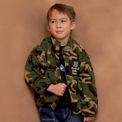 迷彩印花羊羔絨夾克