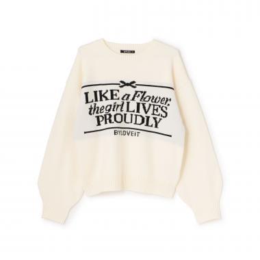 拼接標誌針織衫