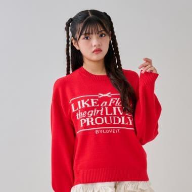 拼接標誌針織衫