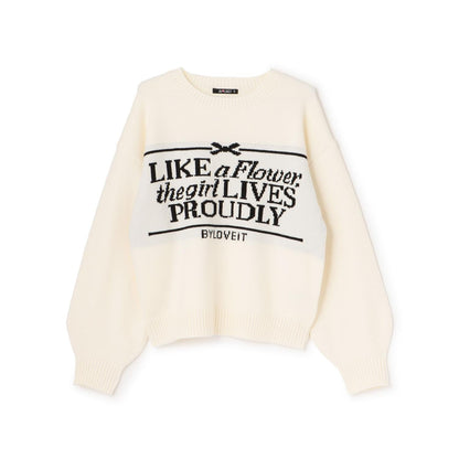 拼接標誌針織衫