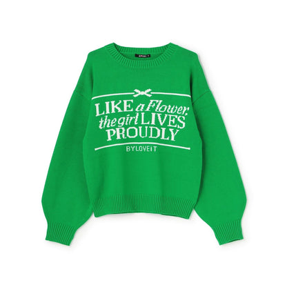 拼接標誌針織衫