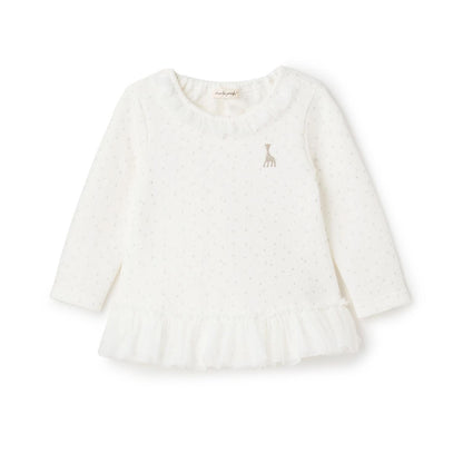 星塵絎縫網紗長款上衣