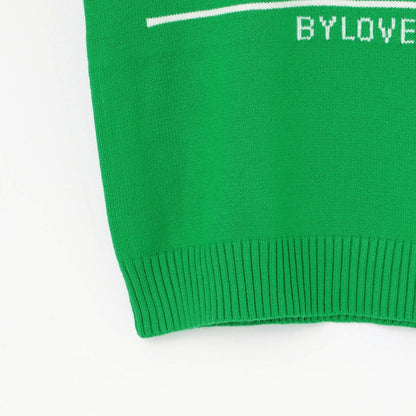 拼接標誌針織衫