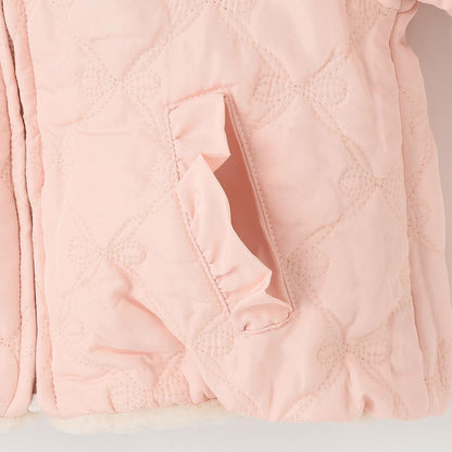 仿皮草蝴蝶結絎縫雙面穿夾克