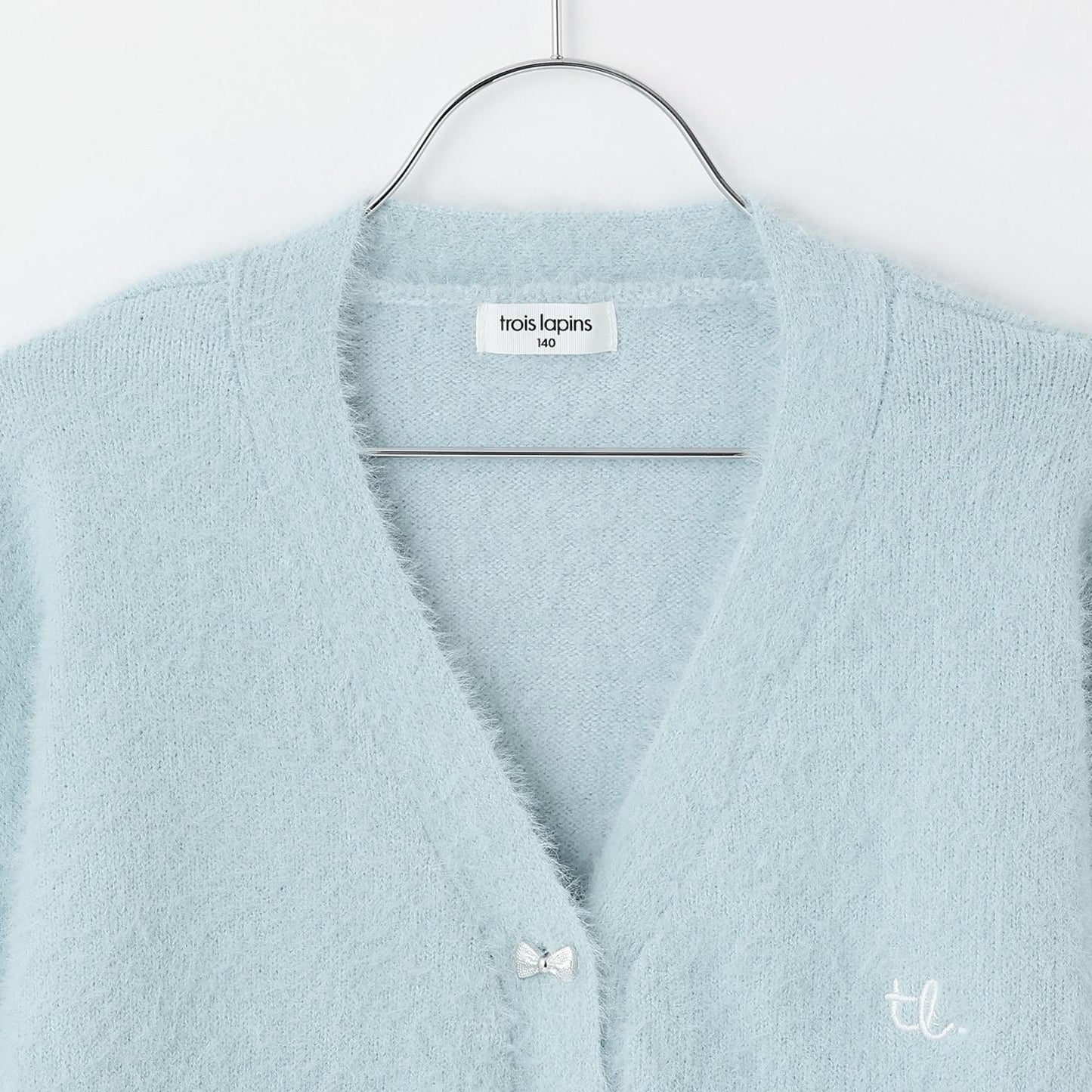 【trois lapins】長毛針織V領開衫