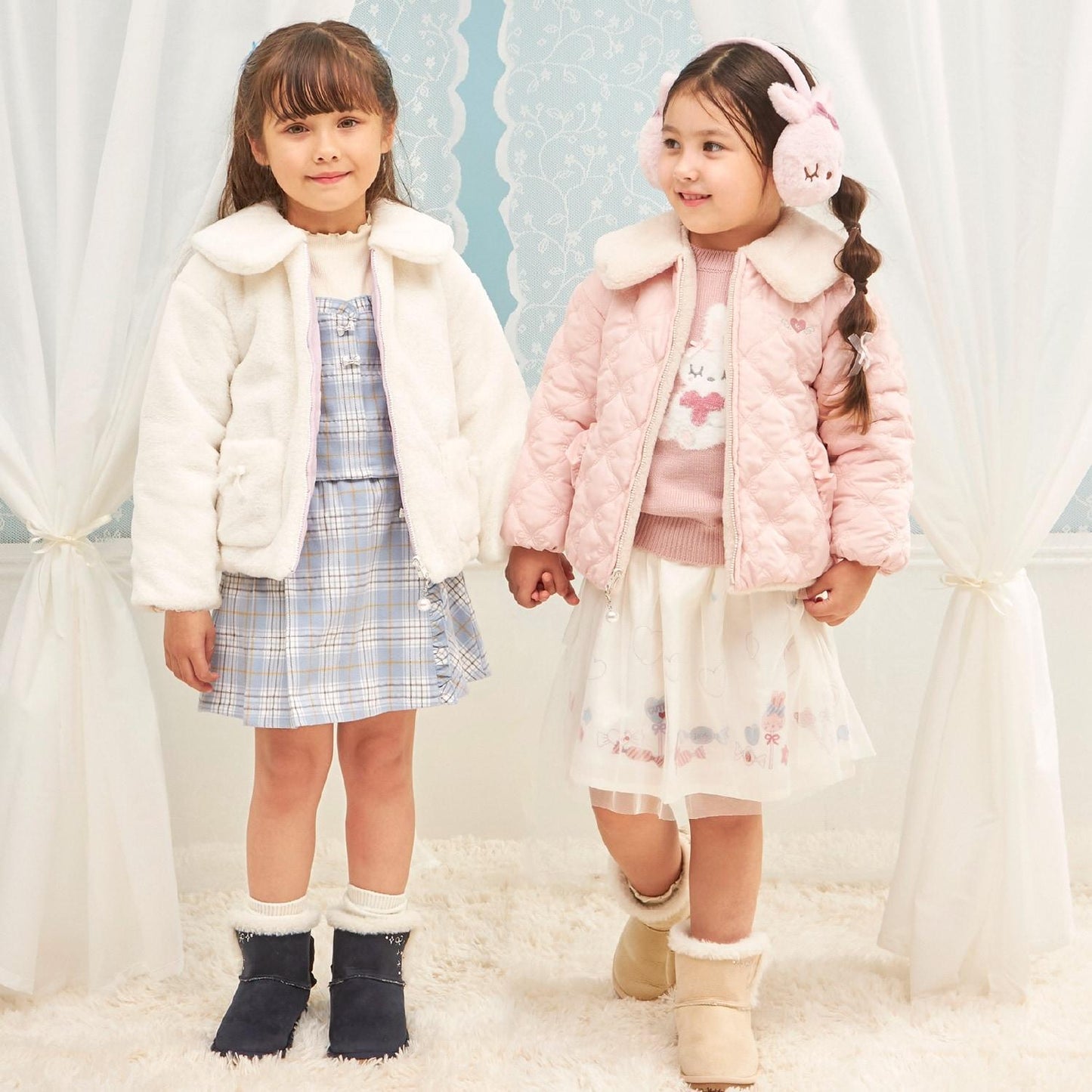 仿皮草蝴蝶結絎縫雙面穿夾克