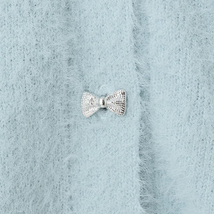 【trois lapins】長毛針織V領開衫