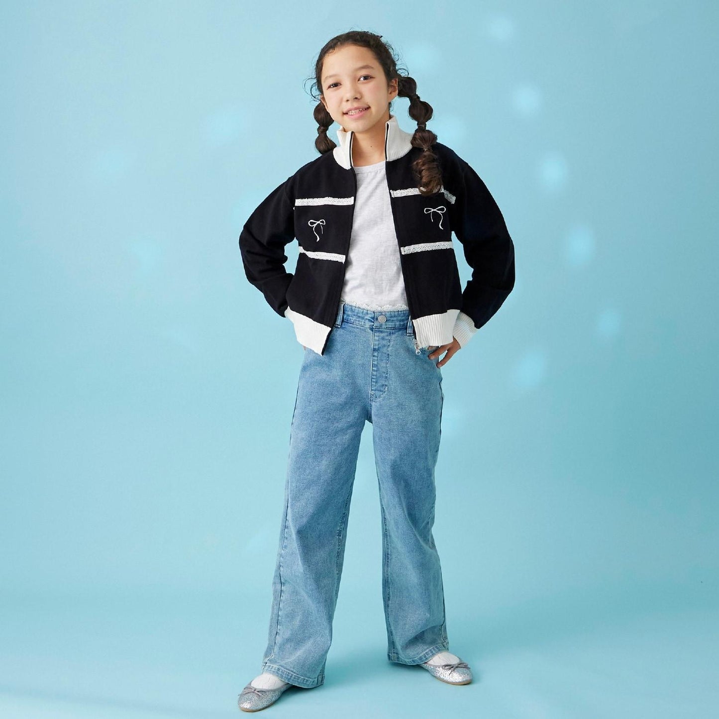 【trois lapins】雙拉鍊針織開衫