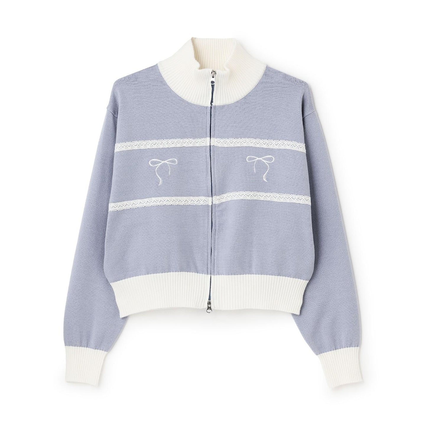 【trois lapins】雙拉鍊針織開衫