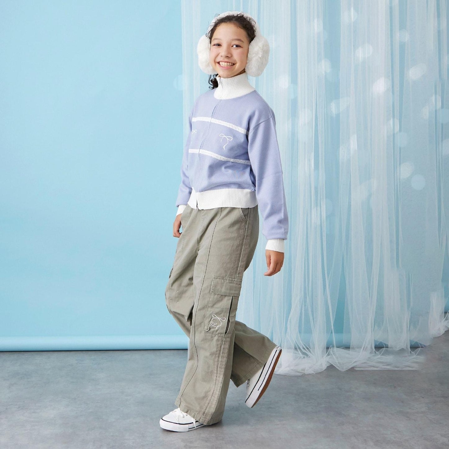 【trois lapins】雙拉鍊針織開衫