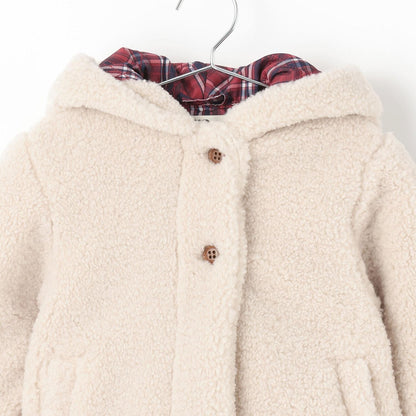帶熊耳朵仿羊羔絨夾克