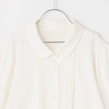 【畢業服】【防汙加工】圓領剪裁襯衫